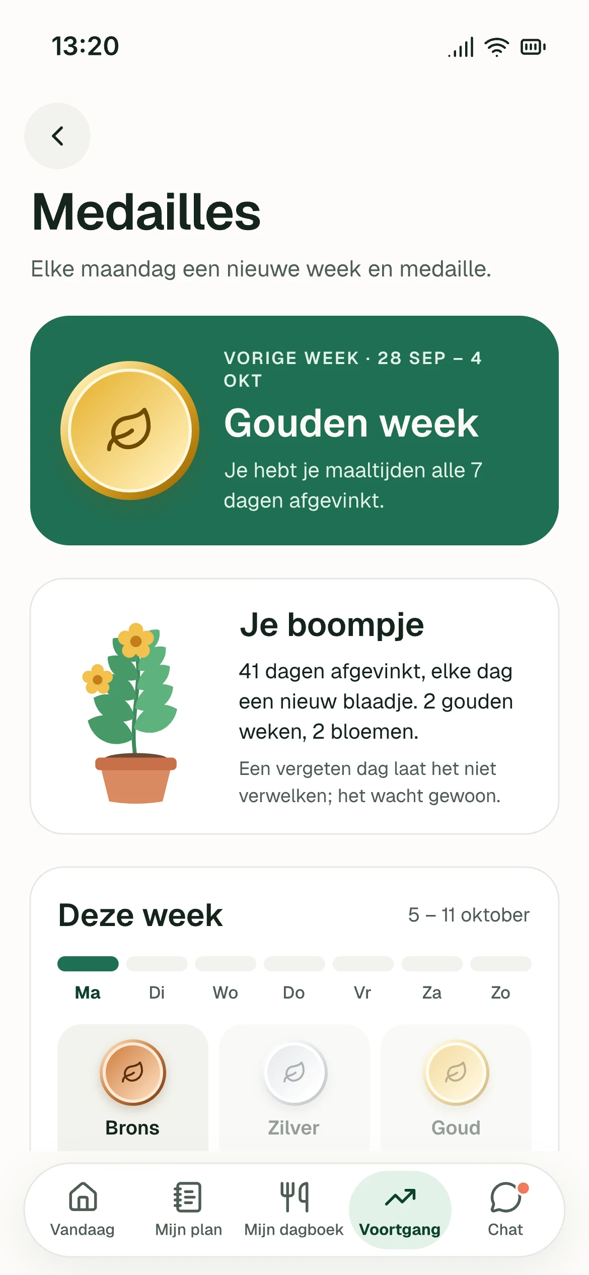 Medailles en reeks — schermafbeelding